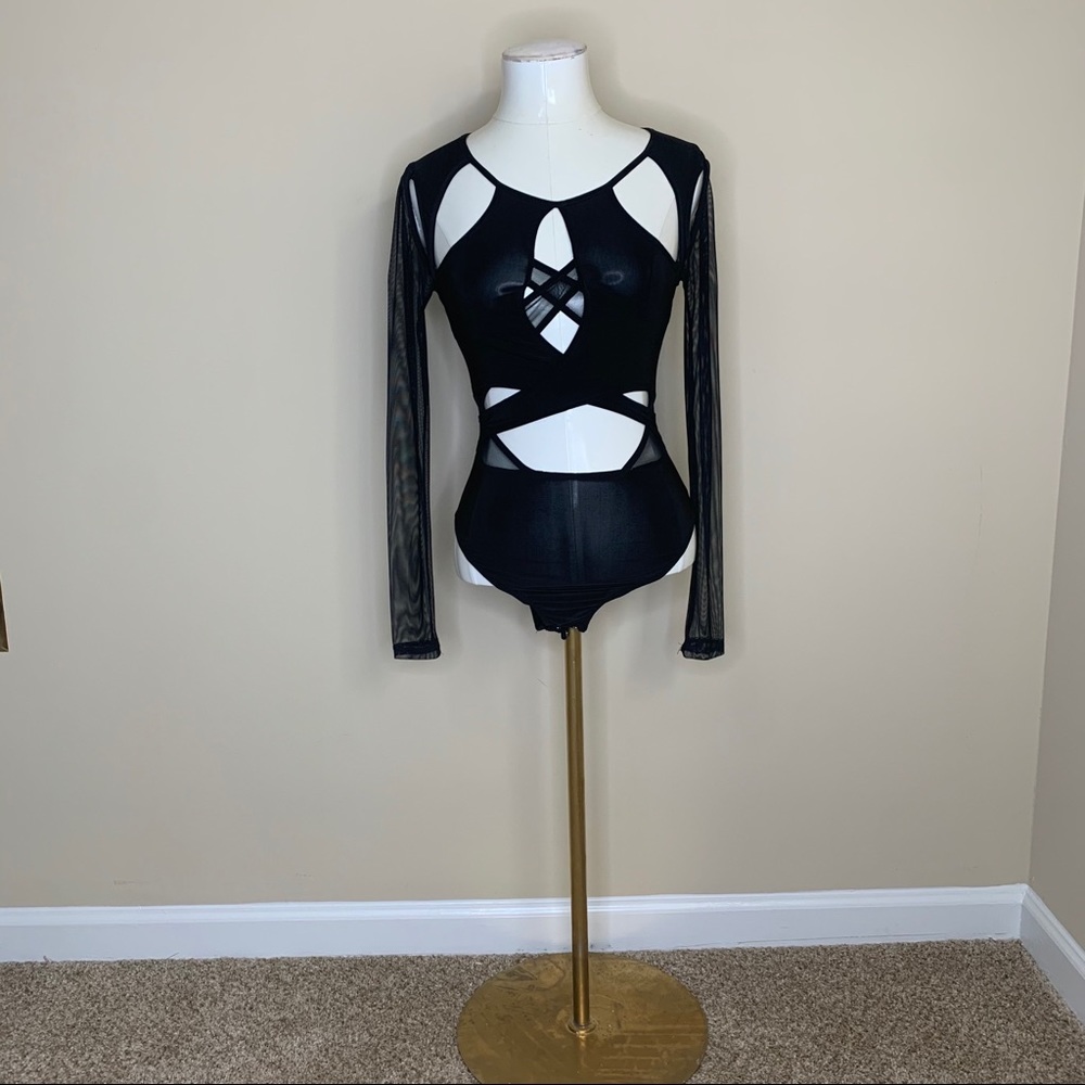 Black Mesh Bodysuit